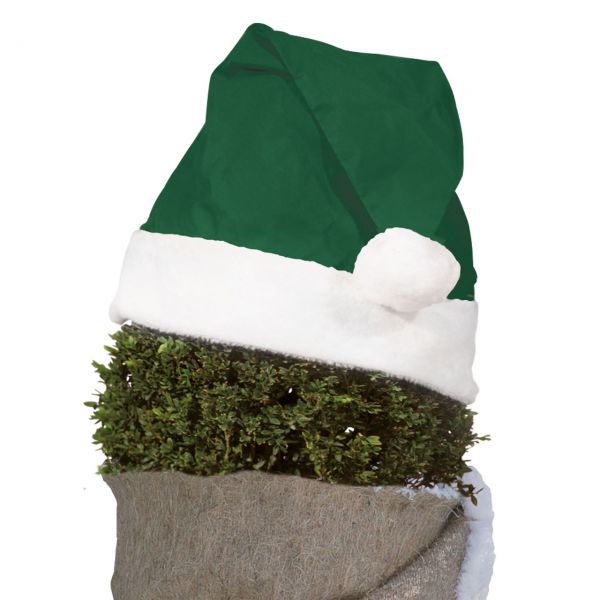 Weihnachtsmütze für Pflanzen Deko grün
