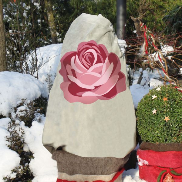Winterschutz Vlieshaube Rose, beige/rosa