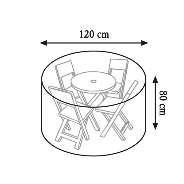 Gartenmöbel-Schutzhaube runde Tischgruppe Lilien-Design beige