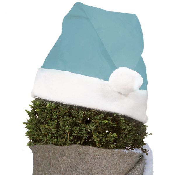 Weihnachtsmütze für Pflanzen Deko eisblau