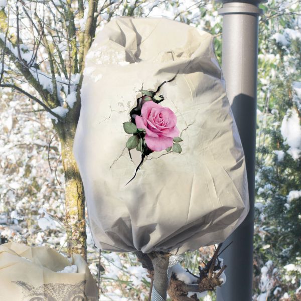 Winterschutz Vlieshaube Rosenblüte, beige