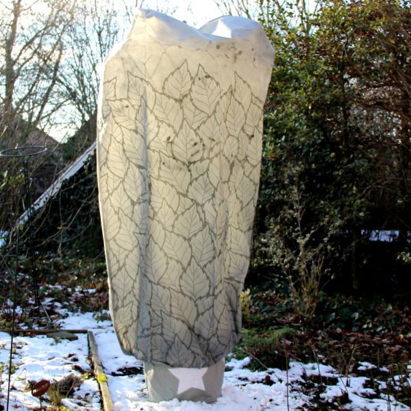 Maxi Winter-Vlieshaube Blätter H: 180 x B: 120 cm, hellgrau