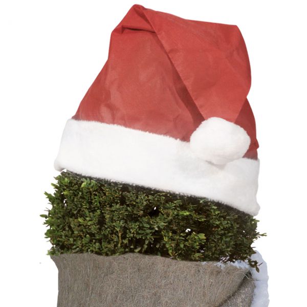 Weihnachtsmütze für Pflanzen Deko rot